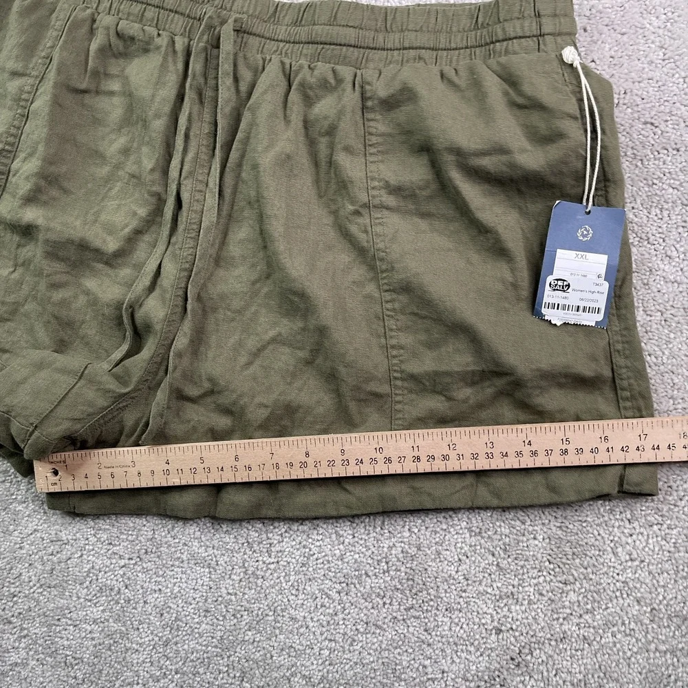 NEW‎ Universal Thread Shorts Womens XXL Green Linen Blend Casual Coastal Beachy